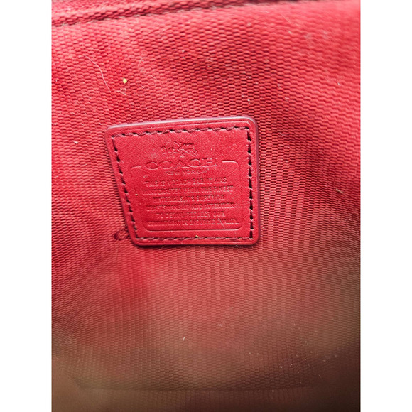 Coach Women's Red Wristlet Wallet Leather Logo Flaws AS IS - Picture 6 of 12